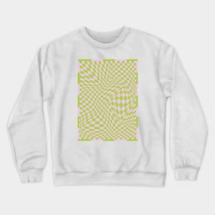 Checkerboard Pattern - Green Pink Crewneck Sweatshirt